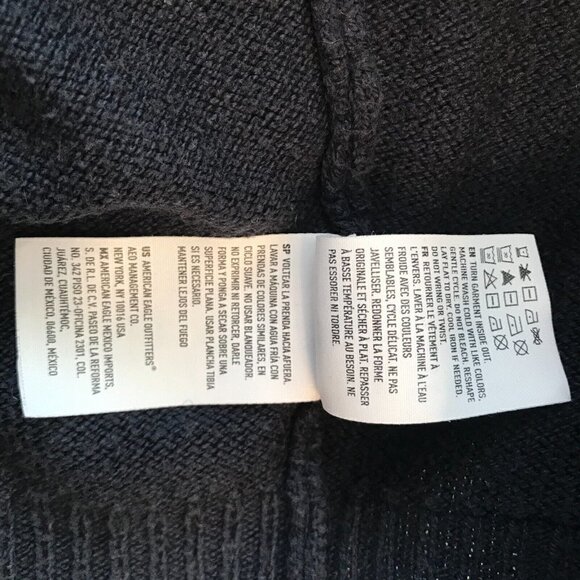American Eagle Seriously Soft Men Knit Hooded Pullover Sweater Small Nordic - Picture 8 of 12